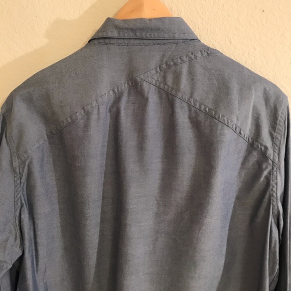 Armani Exchange Logo Plate Button Down Shirt - Picture 6 of 7